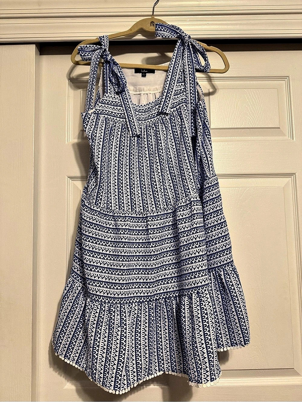 Lulus Geometric Mini Dress in Blue & White Like New